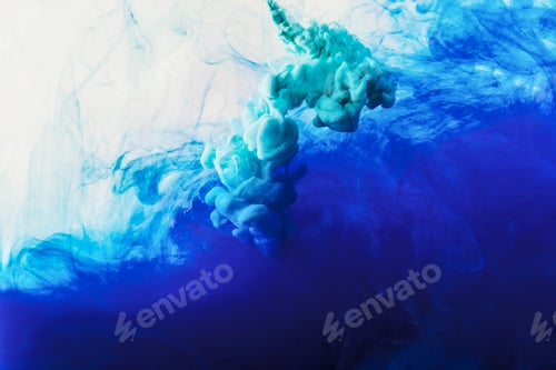 Preview: abstract background with flowing blue and turquoise smoke