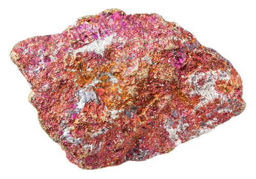 Preview: piece of red Chalcopyrite stone isolated