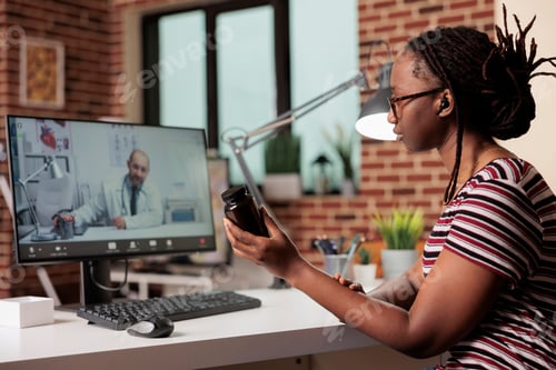 Preview: Online medical consultation, patient talking with doctor