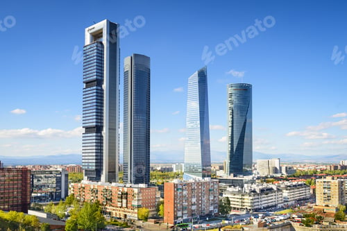 Preview: Madrid, Spain Financial District Skyline.