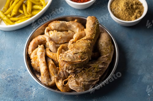 Preview: Turkish Traditional Food Rice Stuffed Intestines Tripe Sirdan Dolma