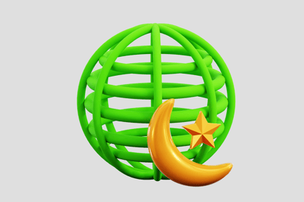 Preview: Green Crescent Moon Islamic