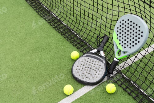 Preview: Paddle tennis racket and ball