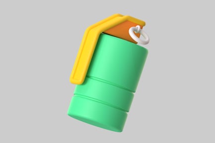 Preview: Green cylindrical container with yellow lid.