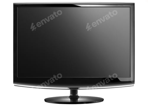 Preview: black monitor isolated on white