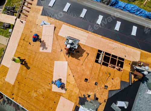 Preview: Removal of old roof replacement with new shingles of an apartment building
