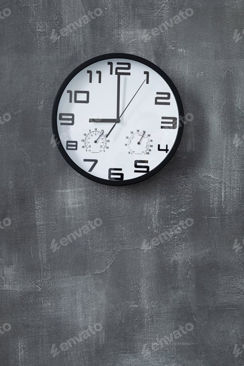 Preview: clock at wall background surface
