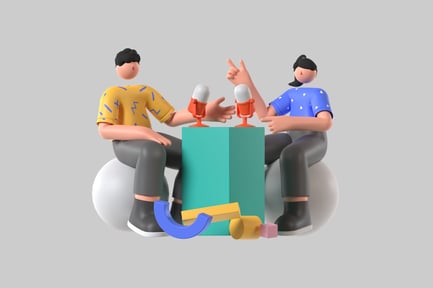 Preview: Podcast interview asset with presenters