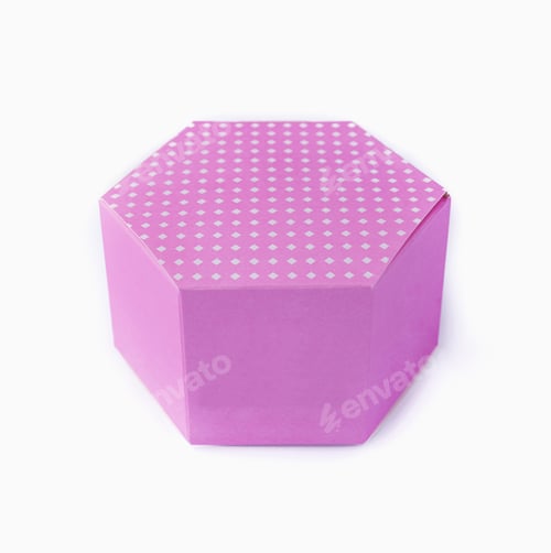 Preview: Pink gift box with white polka dots