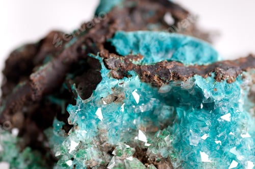 Preview: rosasite and calcite mineral sample