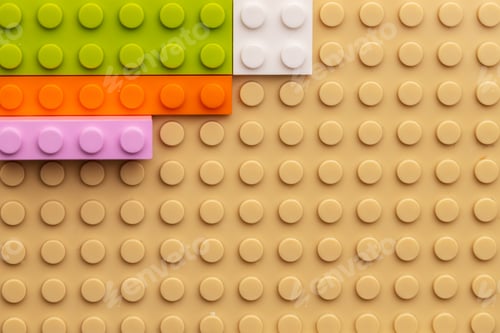 Preview: Details of children's plastic building kit close up