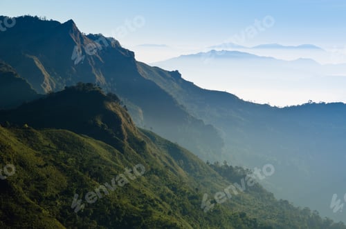 Preview: Morning Mist at Tropical Mountain Range, Chiangrai,Thailand