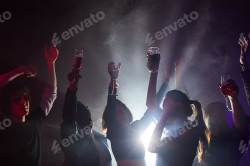 Preview: People Dancing in Club Backlit