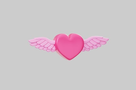 Preview: Pink winged heart decoration
