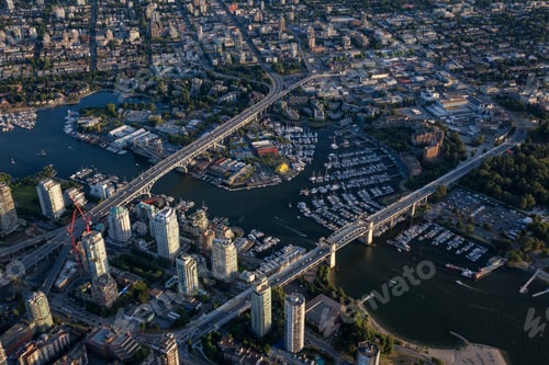 Preview: Aerial view of a marina in False Creek, Downtown Vancouver