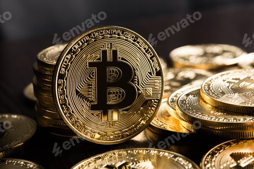 Preview: Golden Bitcoins, Electronic money concept