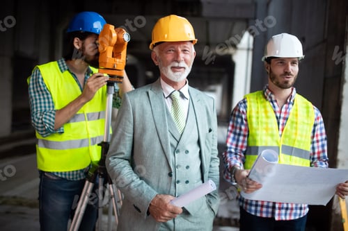 Preview: Group of construction engineer working in construction site