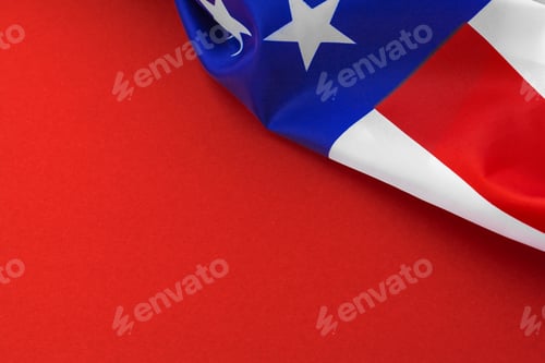 Preview: American flag on red background. creative photo