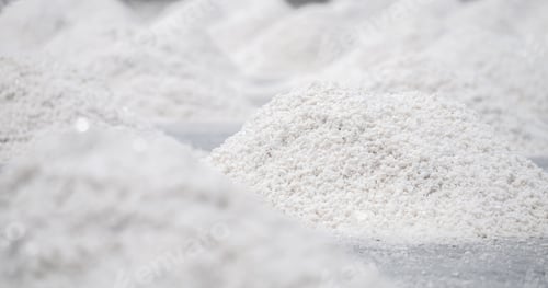 Preview: Sea salt farm. Pile of brine salt. Raw material of salt industrial. Sodium Chloride mineral.