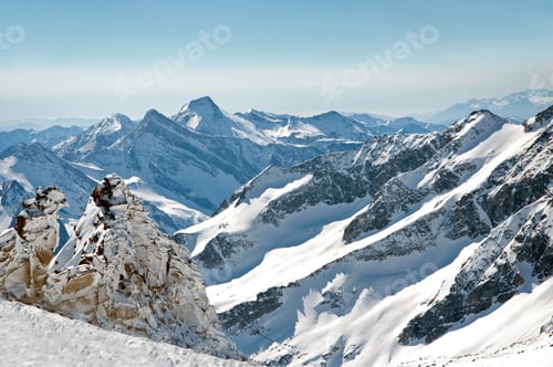 Preview: Scenic weallpaper from high mountain in Austrian Alps during pea