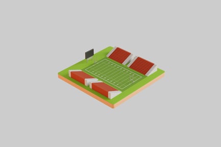 Preview: Football field low poly isometric