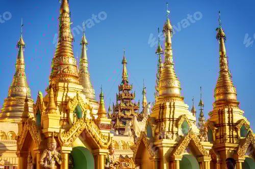 Preview: Ornate Religious Temple against Clear Blue Sky