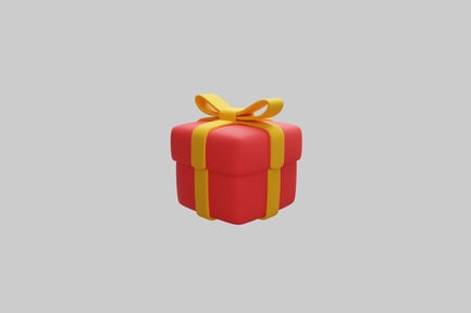 Preview: Red gift box with yellow ribbon