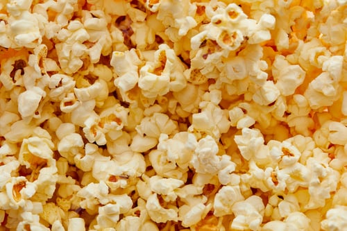 Preview: top view of delicious crunchy fresh popcorn