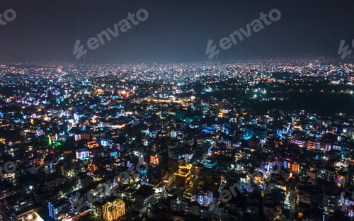 Preview: The aerial view of shining Kathmandu city