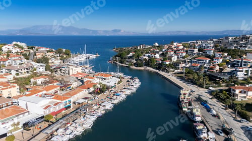 Preview: Dalyan Village drone view in Cesme Peninsula of Turkey