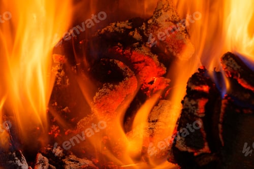 Preview: Closeup of flames and a red heat