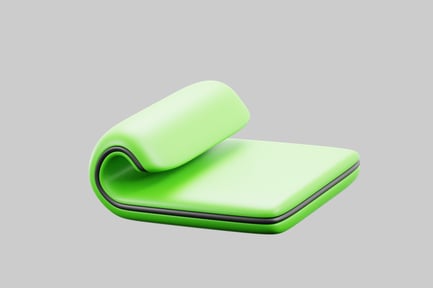 Aperçu: Objet vert enroulé avec bande noire