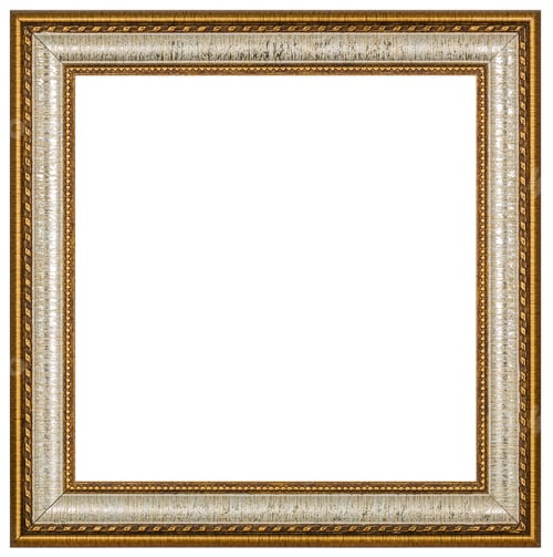 Preview: Vintage picture frame, white background, with clipping path