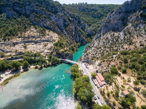 Preview: Aerial view of Gorge du Verdon canyon river in south of France