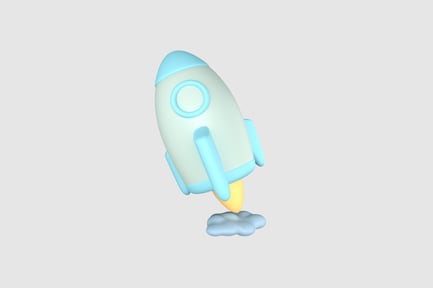 Preview: Rocket Launch Simple 3D Illustration