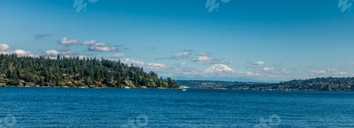 Preview: A View Of Majestic Mount Rainier Across Lake Washington. Photo Taken At Seward Park, In Seattle.