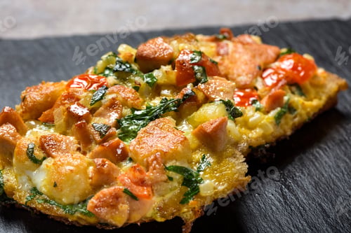 Preview: Delicious homemade fried egg in toast for breakfast