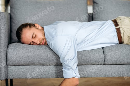 Preview: business man caucasian guy tired lying fatigue student