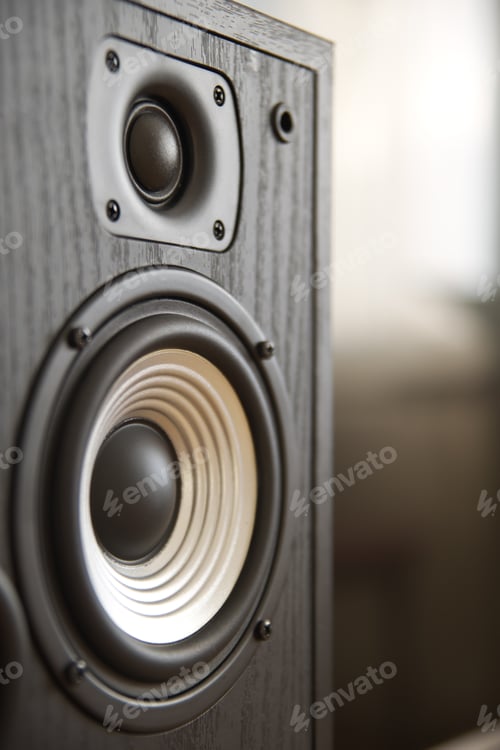 Preview: Monitor speakers close-up object.