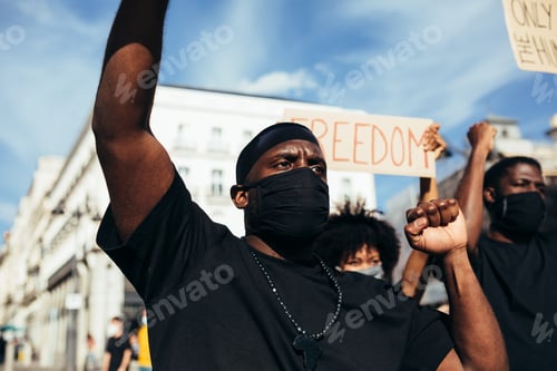 Preview: Black people on demonstration against police brutality