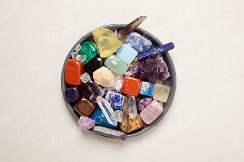 Preview: Healing reiki chakra crystals. Gemstones for wellbeing, harmony, meditation, relaxation