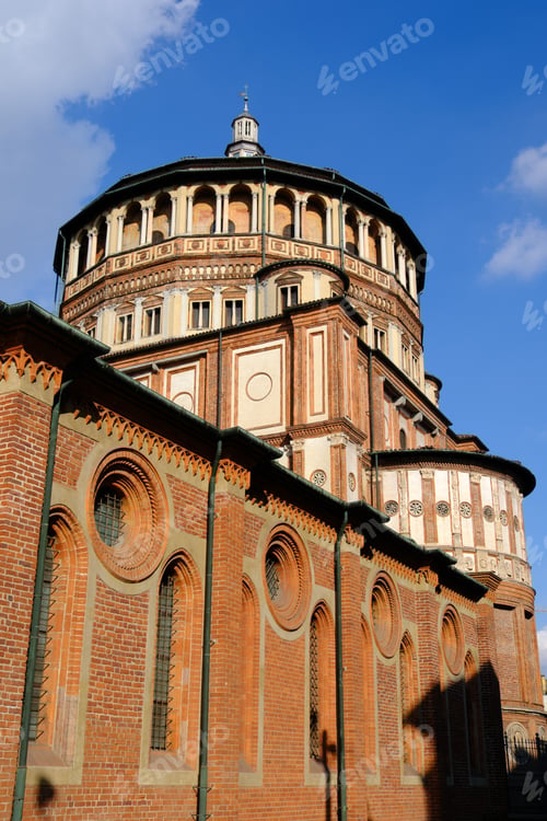 Preview: Exterior of Santa Maria delle Grazie church at Milan, Italy