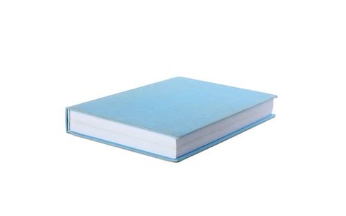 Preview: Book with blank blue cover on white background