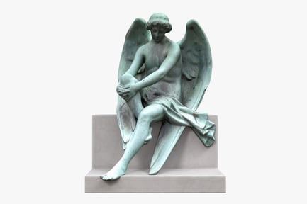 Preview: Bronze Angel: Contemplative Seated Figure
