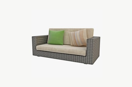 Preview: Checkered sofa with throw pillows