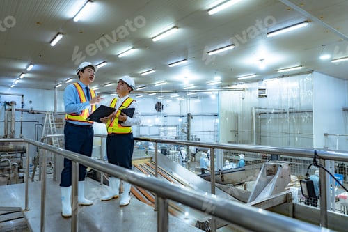 Preview: Asian staff oversee production and inspection in factories.