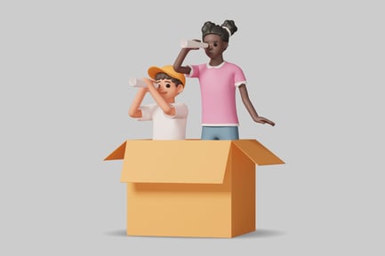 Preview: Two children looking through telescopes