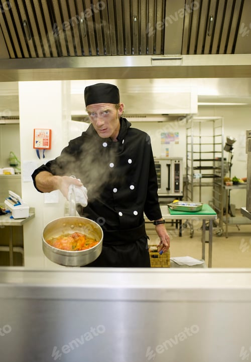 Preview: A portrait of a chef in a kitchen