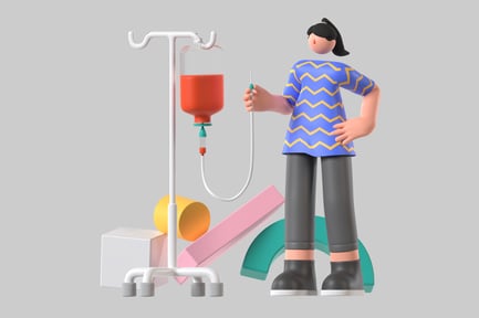 Preview: Cartoon patient with iv drip