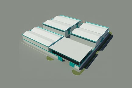 Preview: Multi-level industrial building with flat roof
